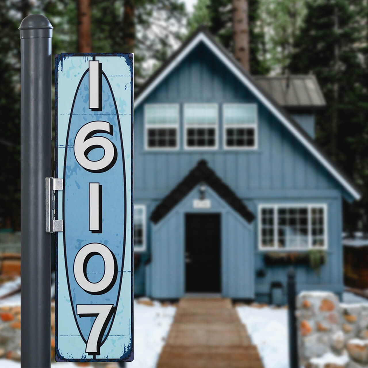 A Blue Vintage Address Sign